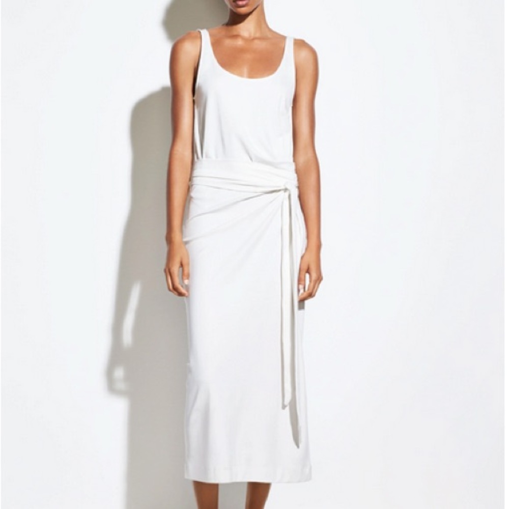 VINCE White Sleeveless Maxi Dress L
